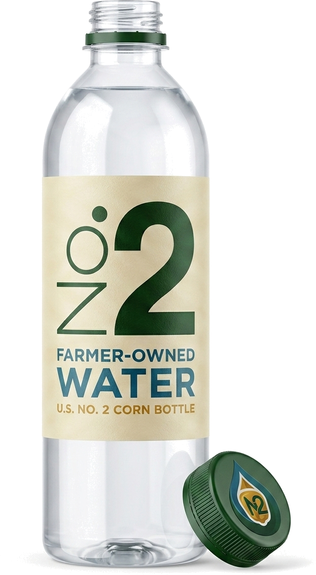 No. 2 single-use water bottle made from corn